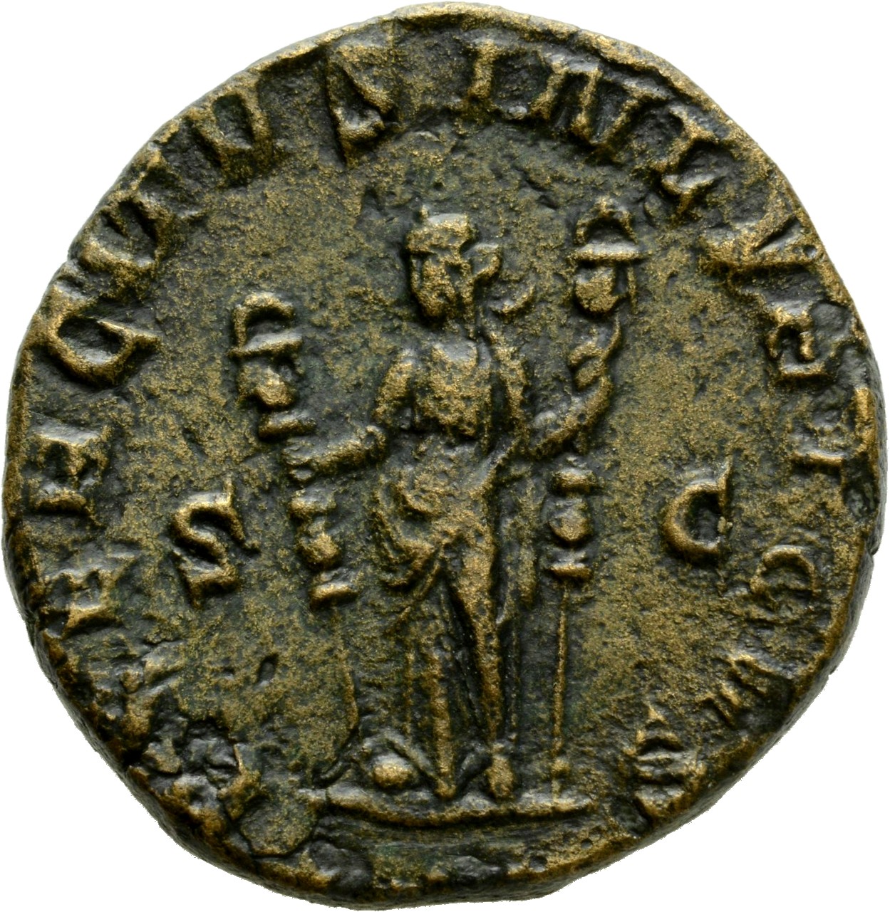 RIC IV Trajan Decius 102B Trajan Decius reverse, Fides, standing left, holding standard in each hand