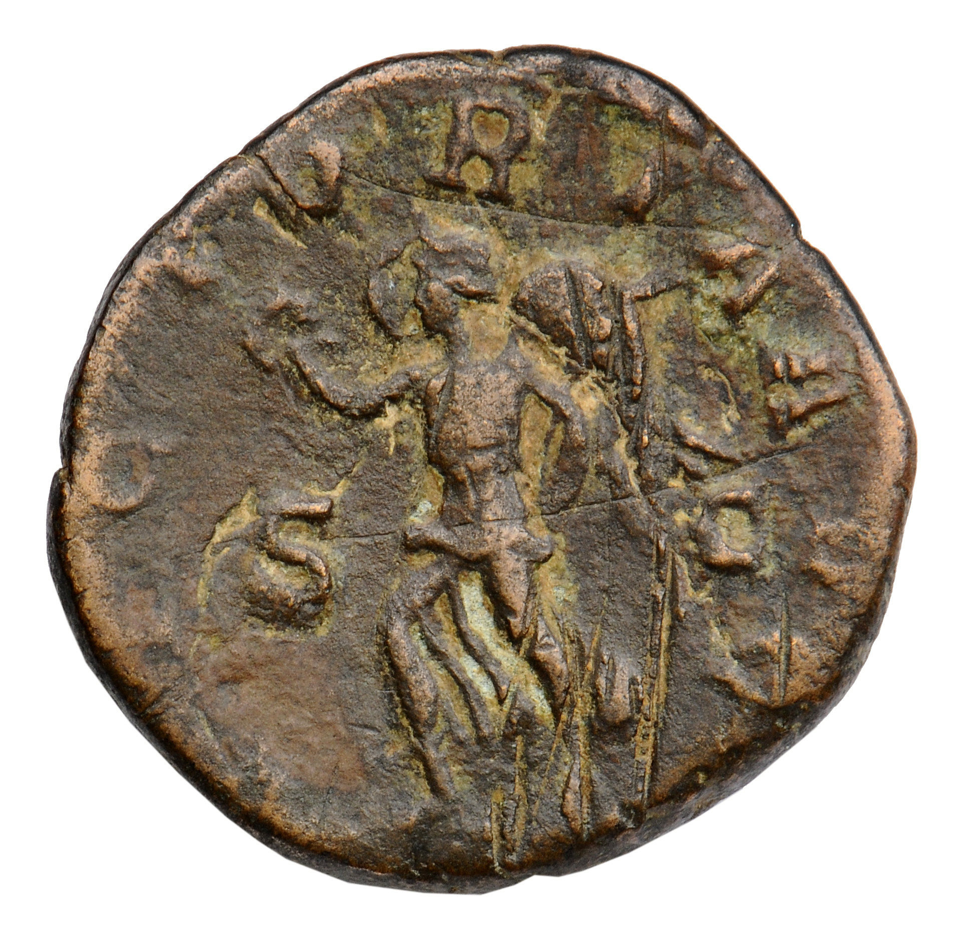 RIC IV Trajan Decius 108A Trajan Decius reverse, Victory, winged, draped, running left, holding wreath in right hand and p...
