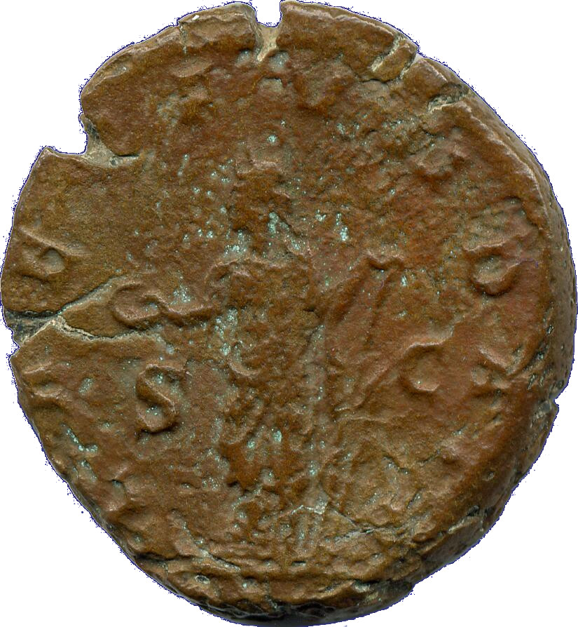 RIC IV Trajan Decius 10B Trajan Decius reverse — Abundantia, draped, standing right, emptying cornucopiae held in both hands