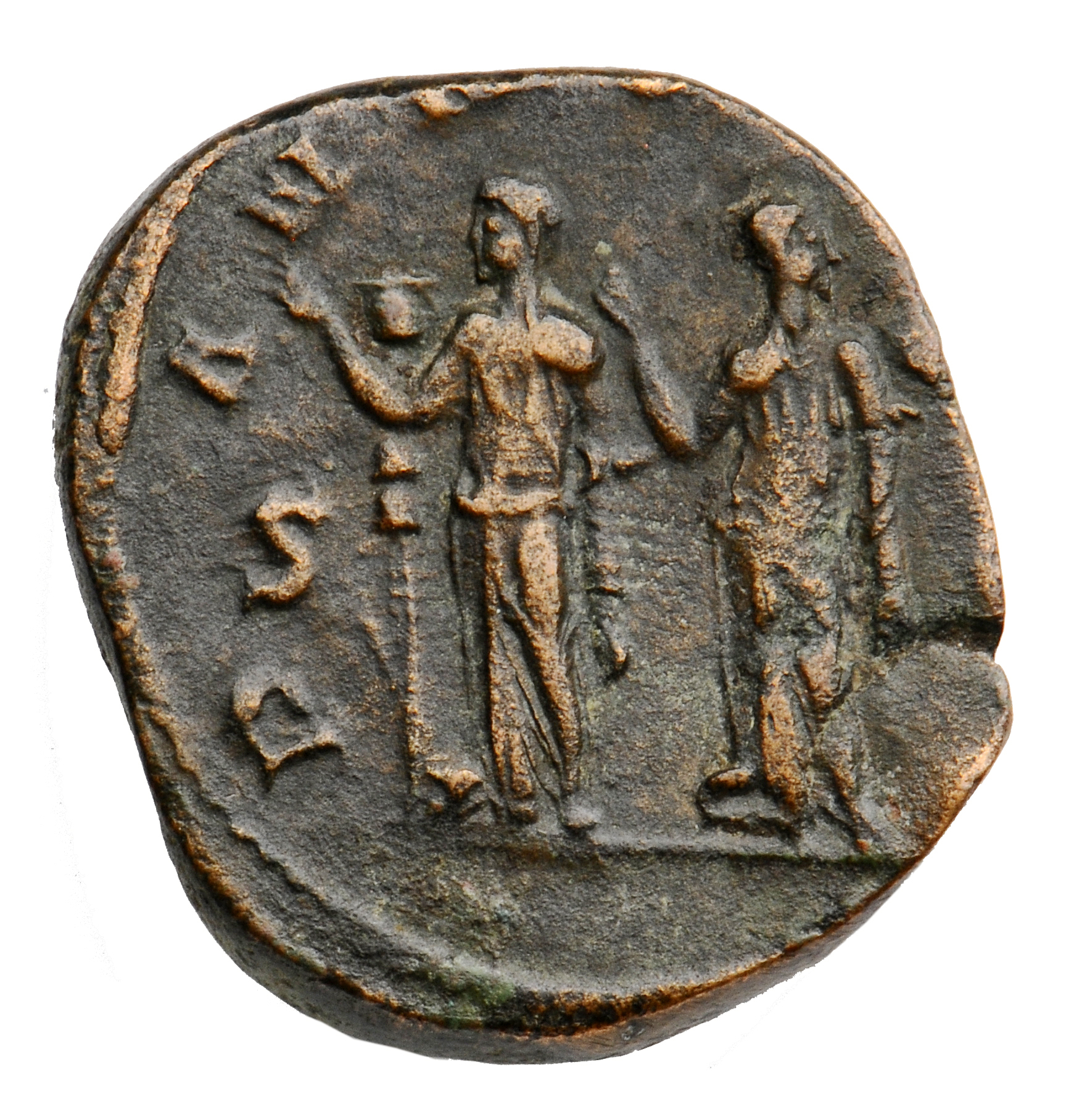 RIC IV Trajan Decius 124A Trajan Decius reverse, The two Pannoniae, both veiled, draped, standing front, turning left and ...