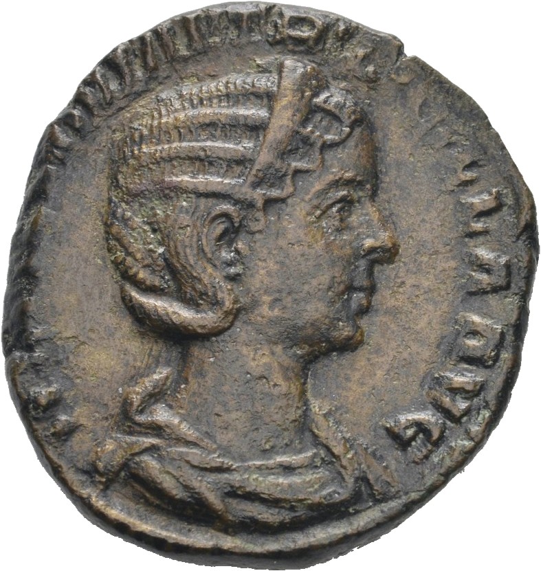 RIC IV Trajan Decius 136B Trajan Decius obverse — Bust of Herennia Etruscilla, diademed, draped, right