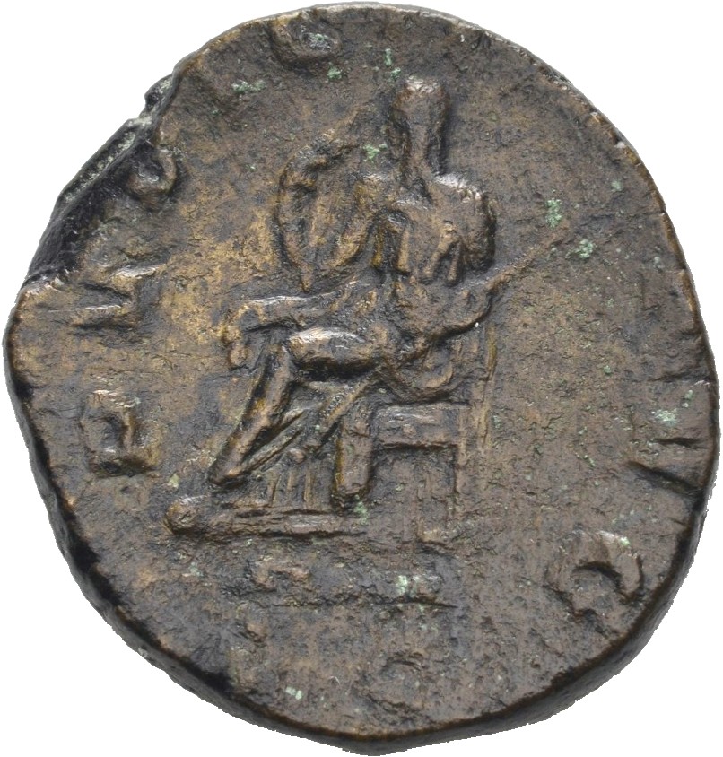 RIC IV Trajan Decius 136B Trajan Decius reverse — Pudicitia, draped, veiled, seated left, drawing veil with right hand, ho...