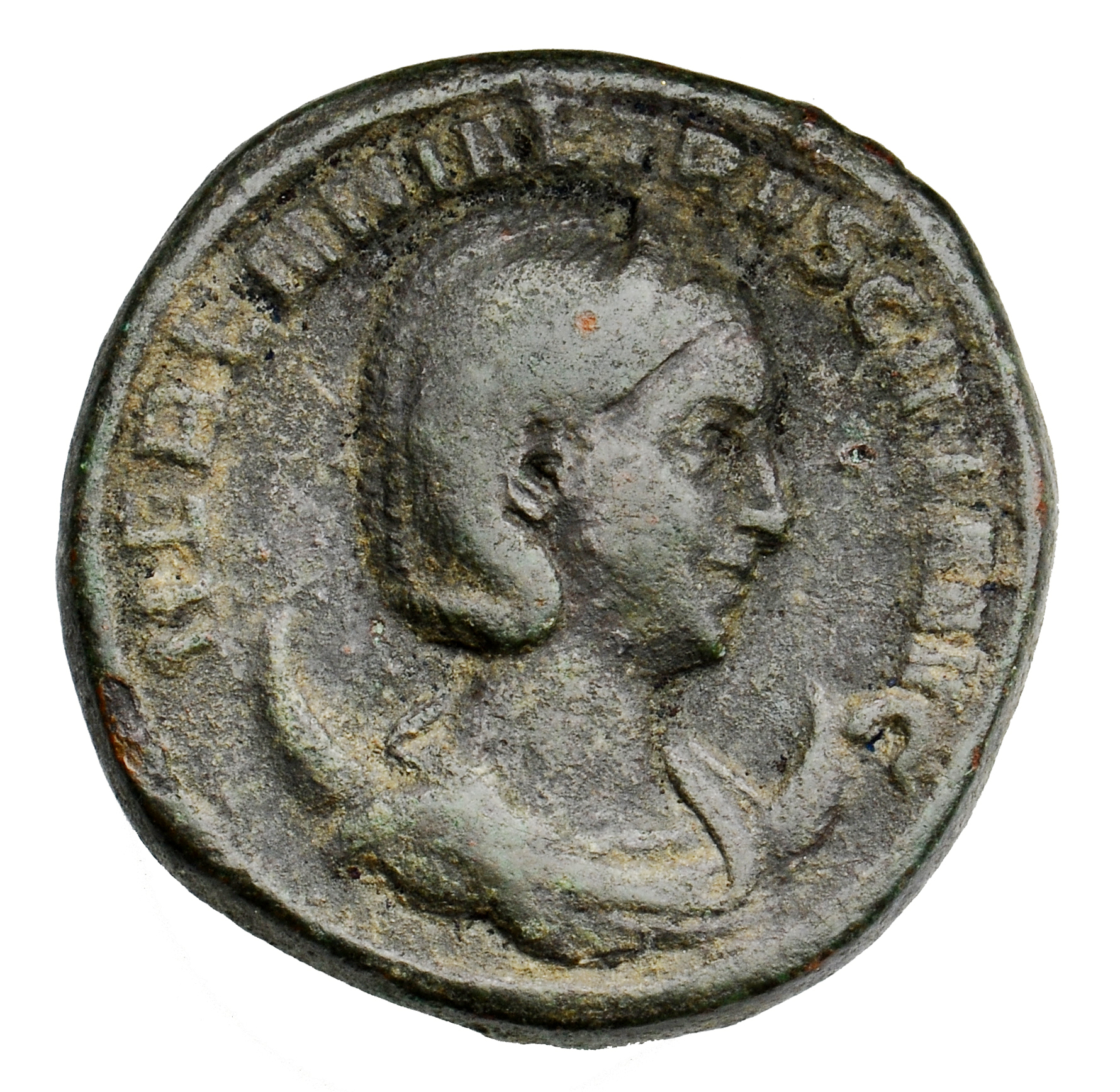 RIC IV Trajan Decius 136D Trajan Decius obverse, Bust of Herennia Etruscilla, diademed, draped, on crescent, right