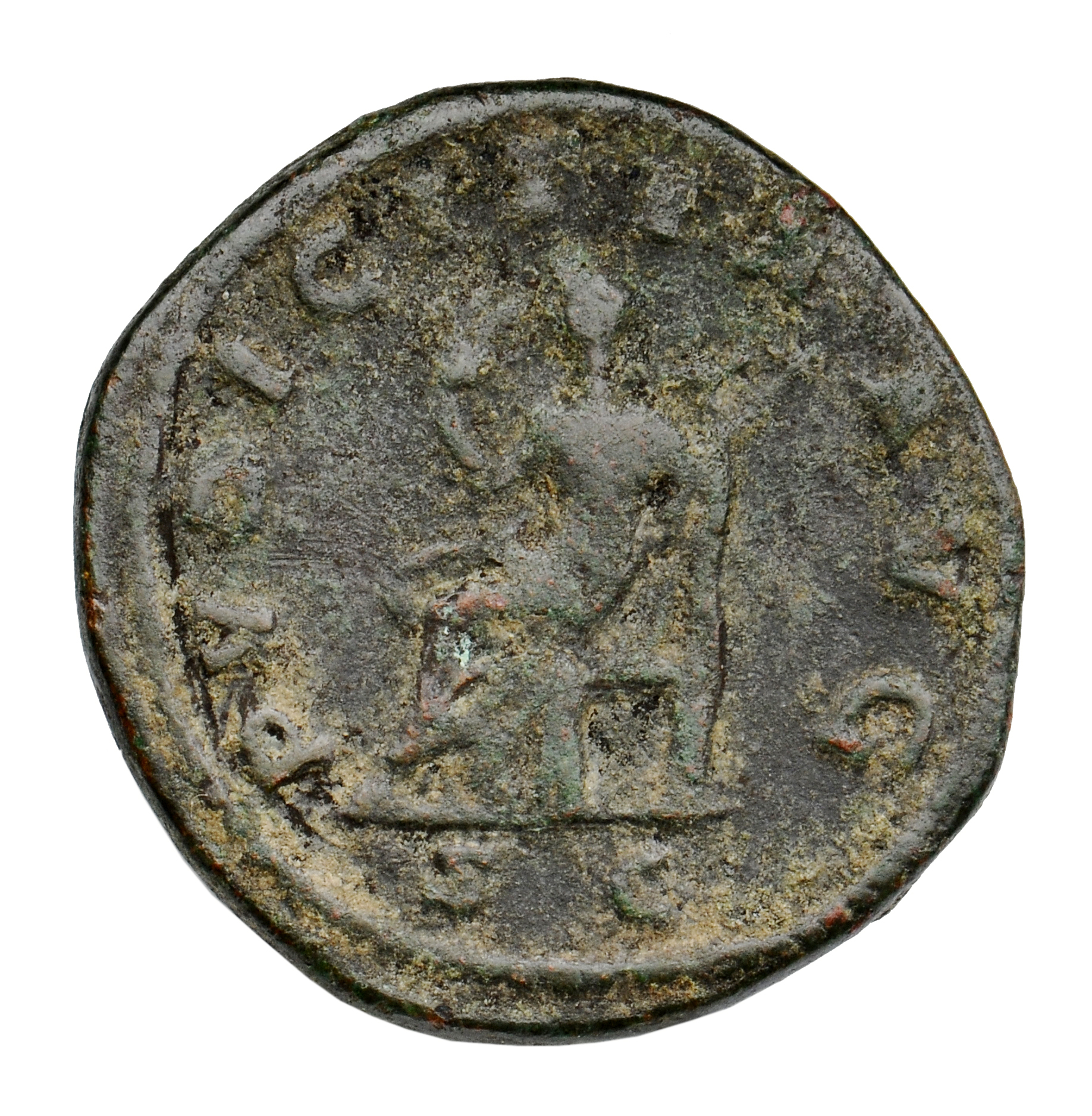 RIC IV Trajan Decius 136D Trajan Decius reverse, Pudicitia, draped, veiled, seated left, drawing veil with right hand, hol...