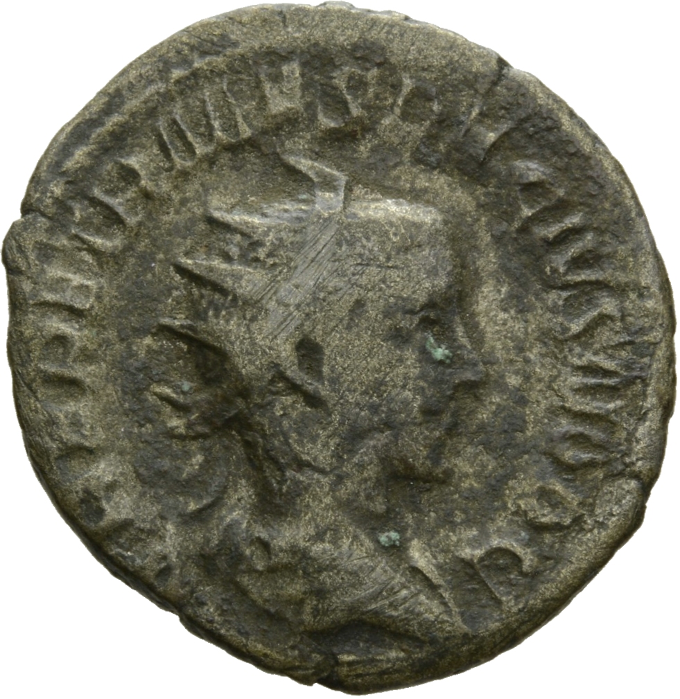 RIC IV Trajan Decius 143 Trajan Decius obverse, Bust of Herennius Etruscus, radiate, draped, right