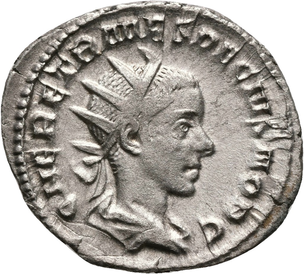 RIC IV Trajan Decius 147C Trajan Decius obverse, Bust of Herennius Etruscus, radiate, draped, right