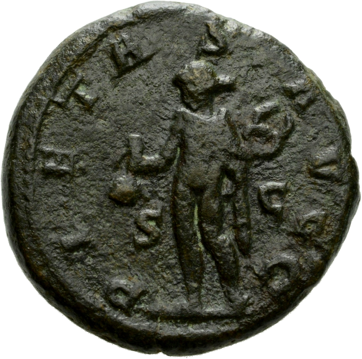 RIC IV Trajan Decius 167B (dupondius) Trajan Decius reverse, Mercury, nude except for cloak on shoulders, standing left, h...