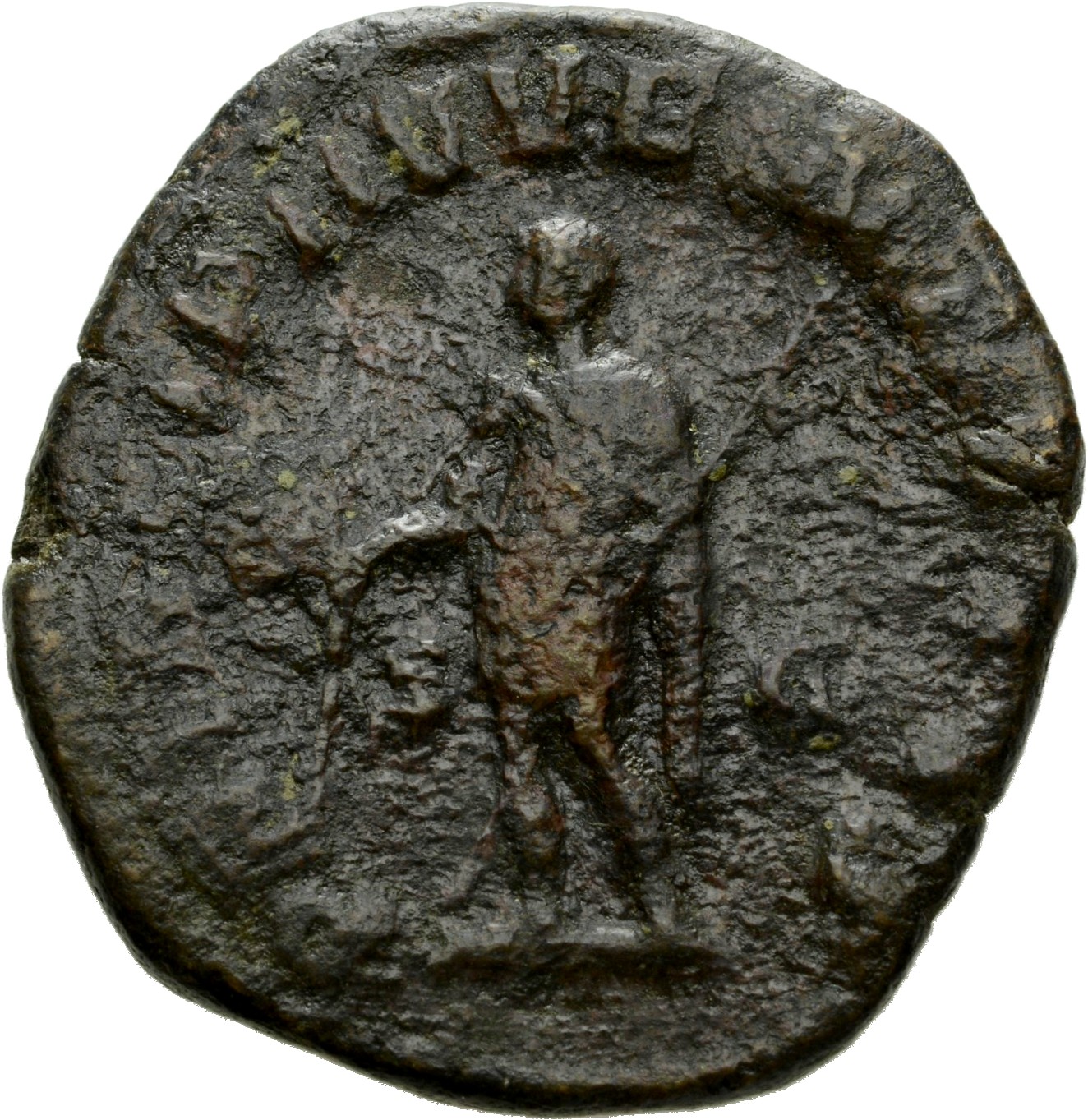 RIC IV Trajan Decius 171A Trajan Decius reverse, Herennius, in military attire, standing left, holding wand in right hand ...
