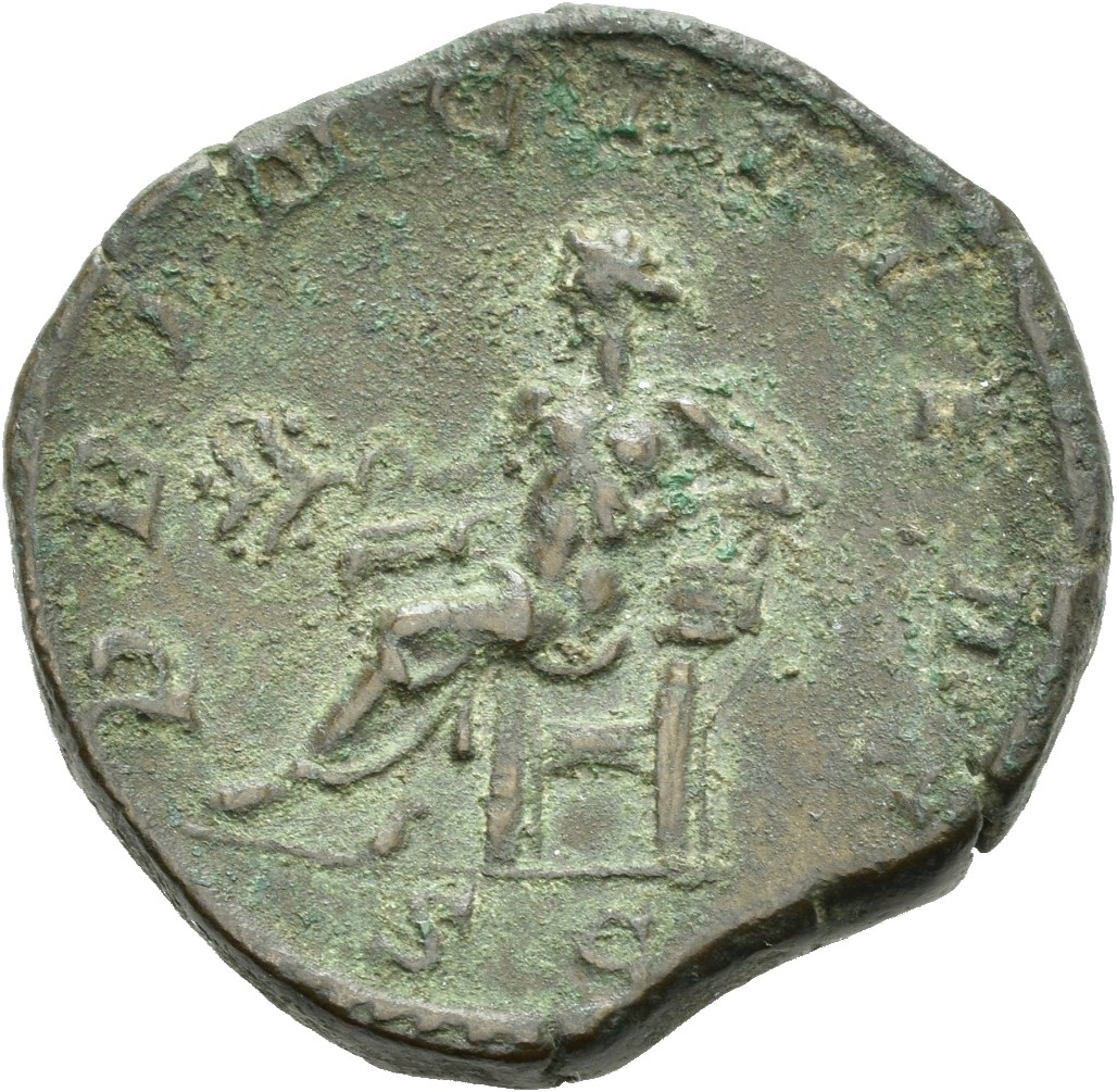 RIC IV Trajan Decius 214 Trajan Decius reverse — Apollo, half-draped, seated left, holding branch in right hand and restin...