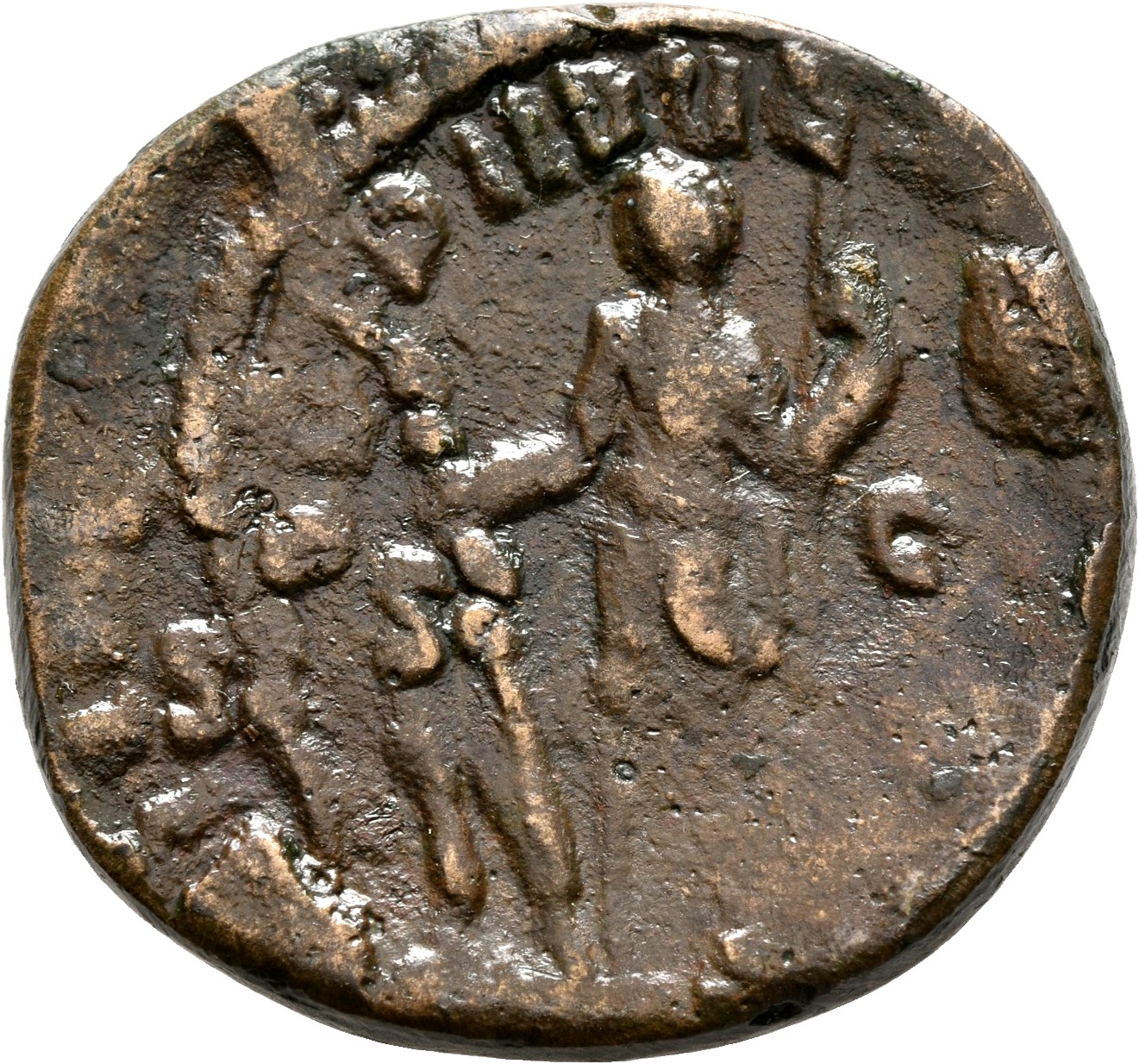 RIC IV Trajan Decius 216A Trajan Decius reverse — Hostilian, in military attire, standing left, holding standard in right ...