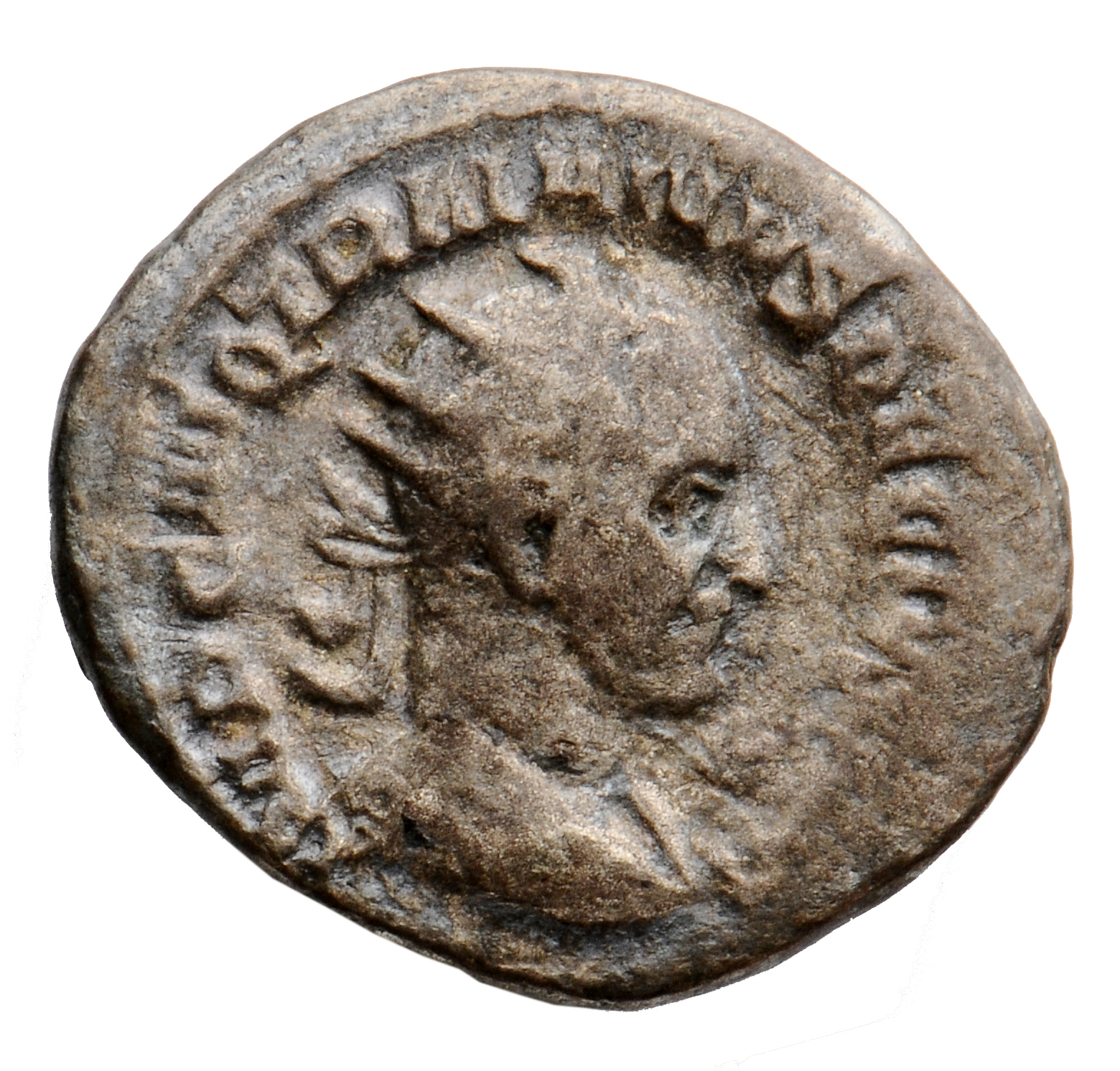 RIC IV Trajan Decius 21B Trajan Decius obverse, Bust of Trajan Decius, radiate, draped, cuirassed, right