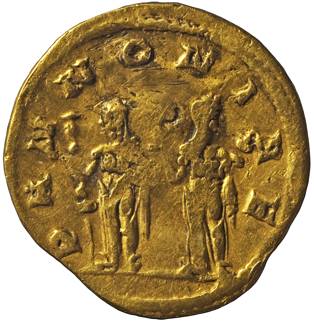 RIC IV Trajan Decius 22 Trajan Decius reverse, The two Pannoniae, both veiled, draped, standing front, turning left and ri...