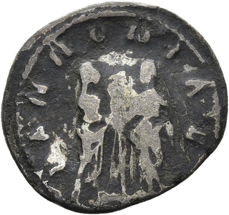 RIC IV Trajan Decius 26 Trajan Decius reverse, The two Pannoniae, both veiled, draped, standing right and left, facing eac...
