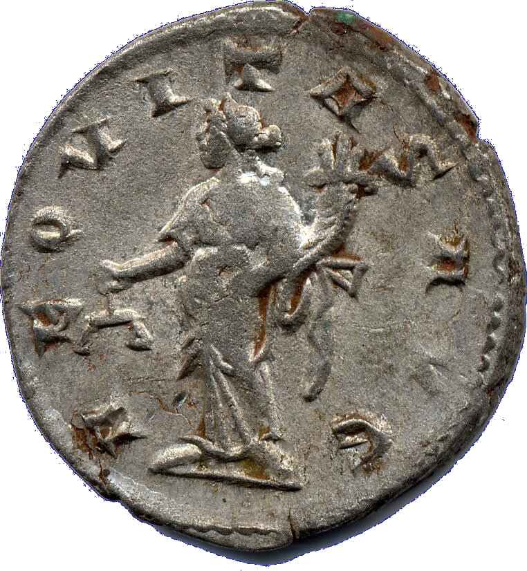 RIC IV Trajan Decius 44A Trajan Decius reverse, Aequitas, draped, standing left, holding scales in right hand and cornucop...