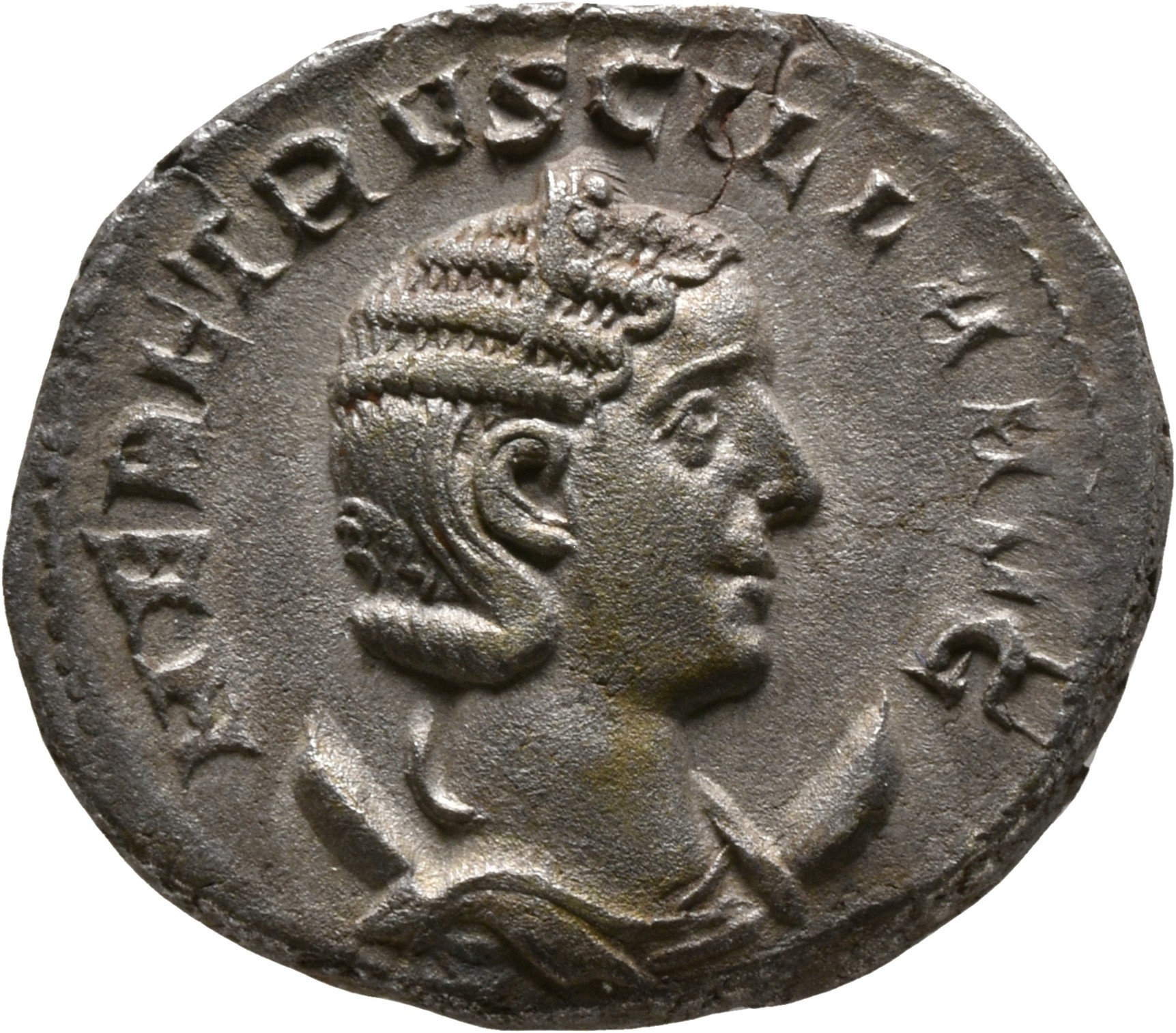 RIC IV Trajan Decius 56 Trajan Decius obverse, Bust of Herennia Etruscilla, diademed, draped, on crescent, right