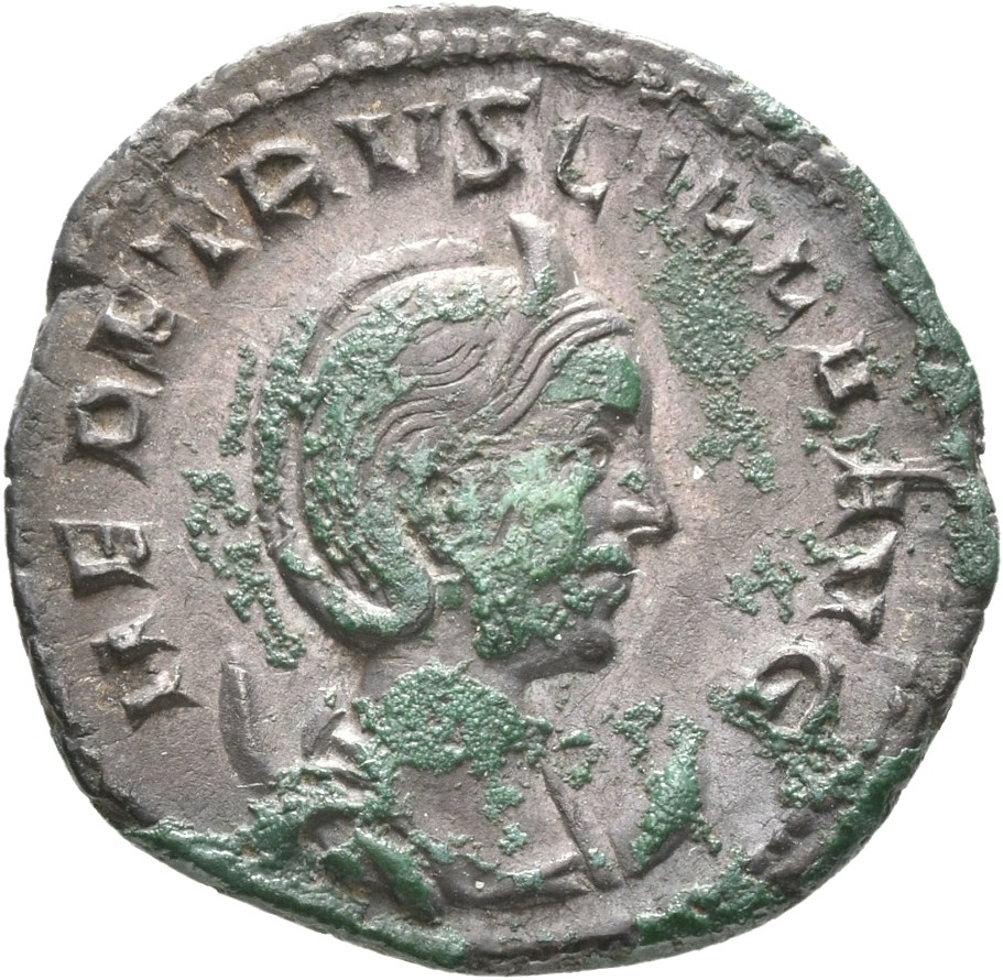 RIC IV Trajan Decius 58 Trajan Decius obverse, Drapierte Büste der Herennia Etruscilla mit Diadem nach r. auf Halbmond.