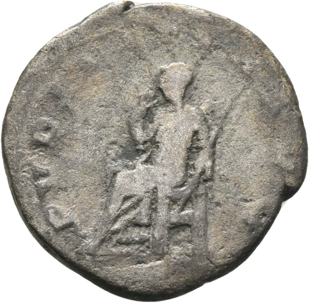RIC IV Trajan Decius 59 Trajan Decius reverse, Pudicitia, draped, veiled, seated left, drawing veil with right hand, holdi...