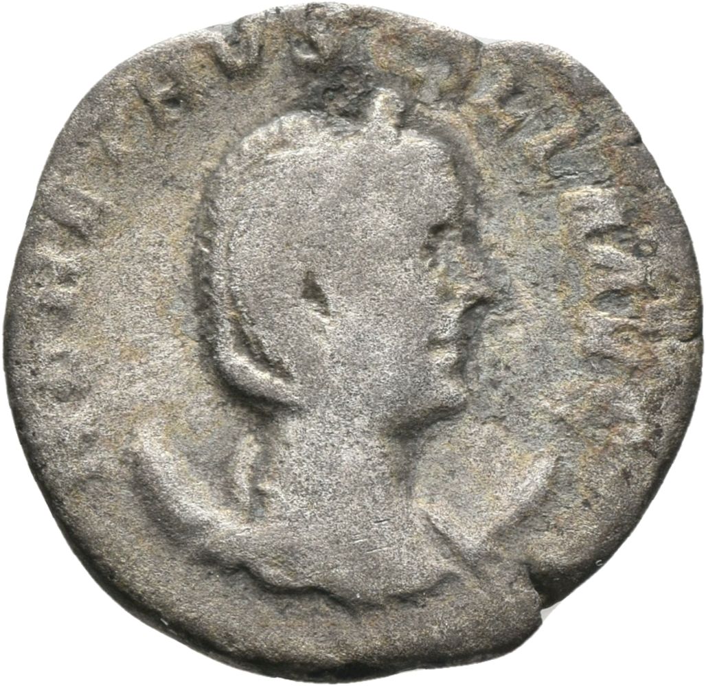 RIC IV Trajan Decius 59 Trajan Decius obverse, Büste der Herennia Etruscilla mit Diadem nach r.; hinter der Büste eine Mon...