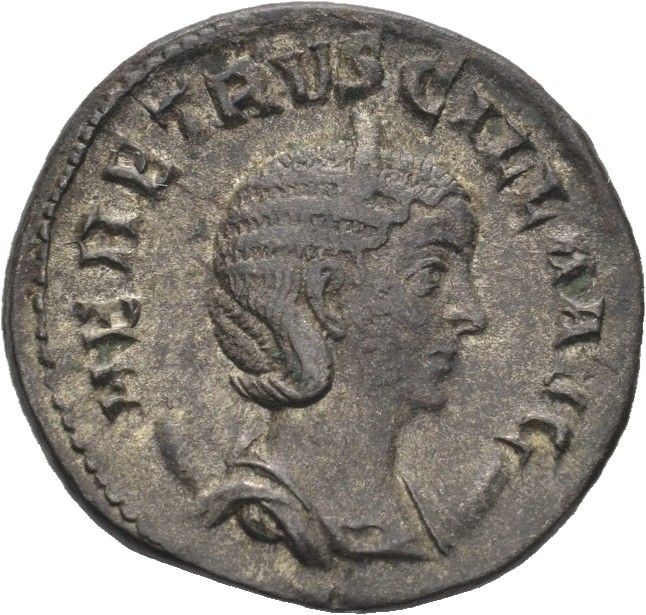 RIC IV Trajan Decius 59B Trajan Decius obverse, Bust of Herennia Etruscilla, diademed, draped, on crescent, right
