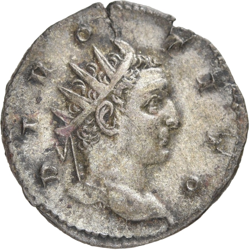 RIC IV Trajan Decius 81A Trajan Decius obverse, Head of Divus Titus, radiate, right
