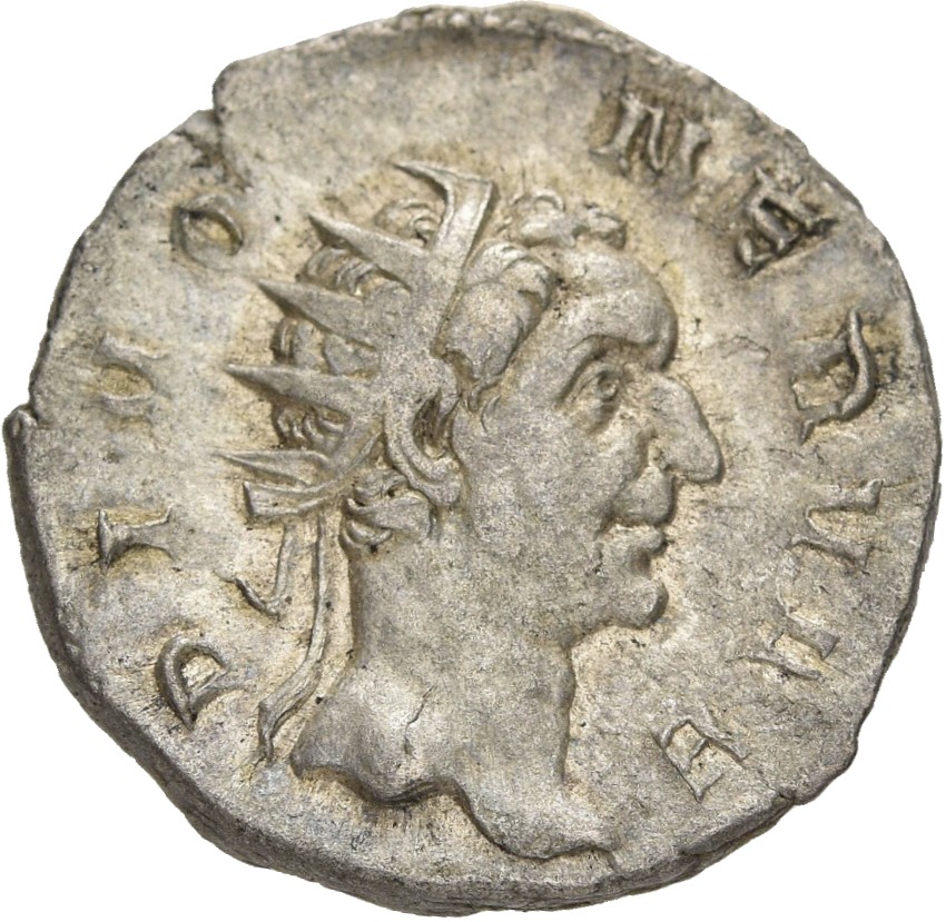 RIC IV Trajan Decius 83A Trajan Decius obverse, Head of Divus Nerva, radiate, right