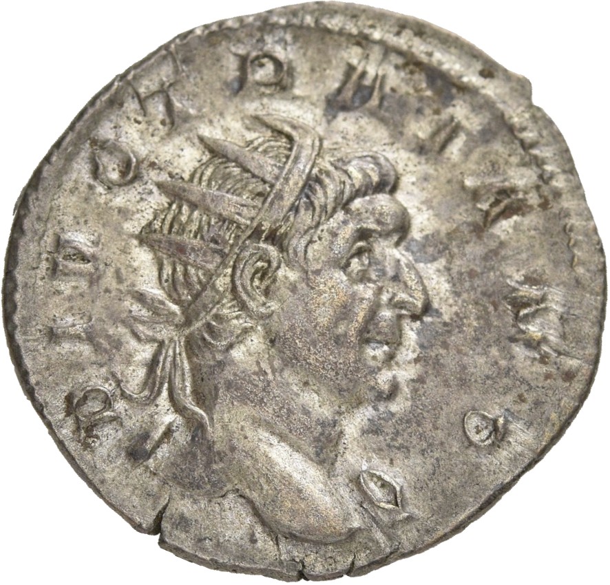 RIC IV Trajan Decius 86A Trajan Decius obverse, Bust of Divus Traianus, radiate, right, drapery on left shoulder