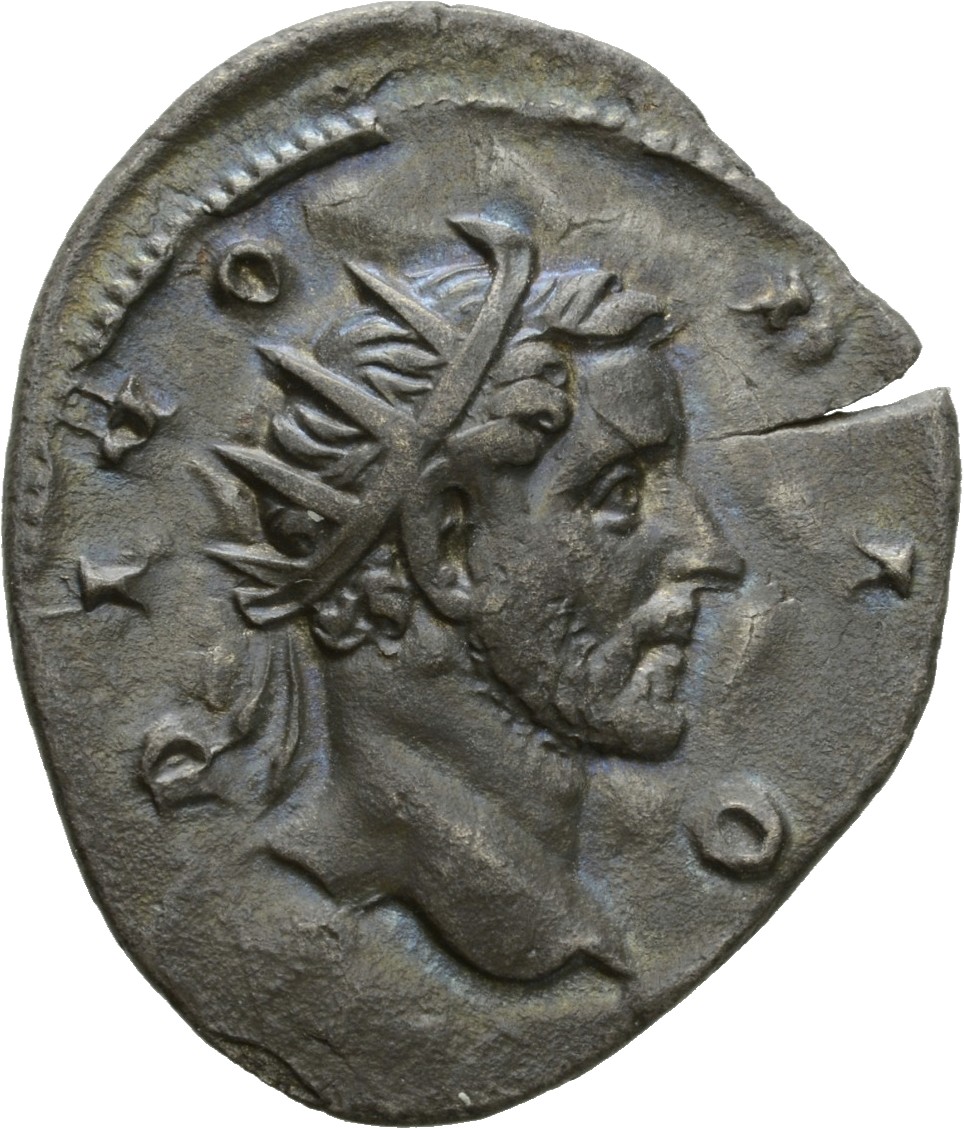 RIC IV Trajan Decius 89 Trajan Decius obverse, Head of Divus Antoninus Pius, radiate, right