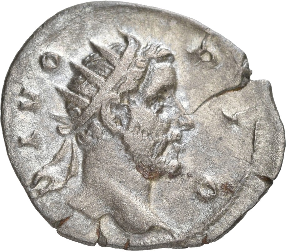 RIC IV Trajan Decius 90 Trajan Decius obverse — Head of Divus Antoninus Pius, radiate, right
