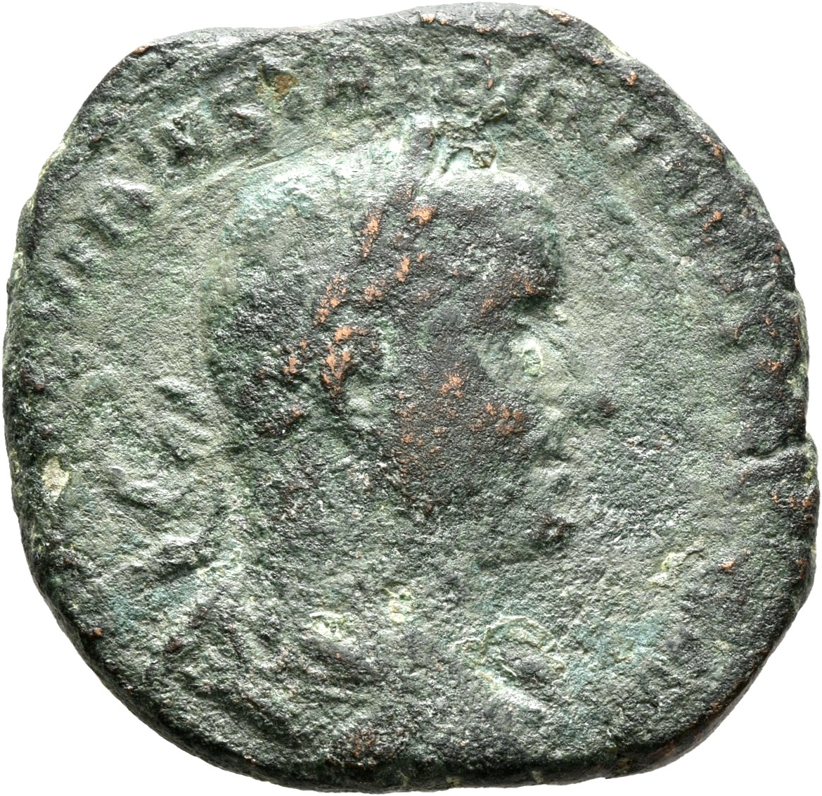 RIC IV Trebonianus Gallus 100 Trebonianus Gallus obverse — Bust of Trebonianus Gallus, laureate, draped, cuirassed, right