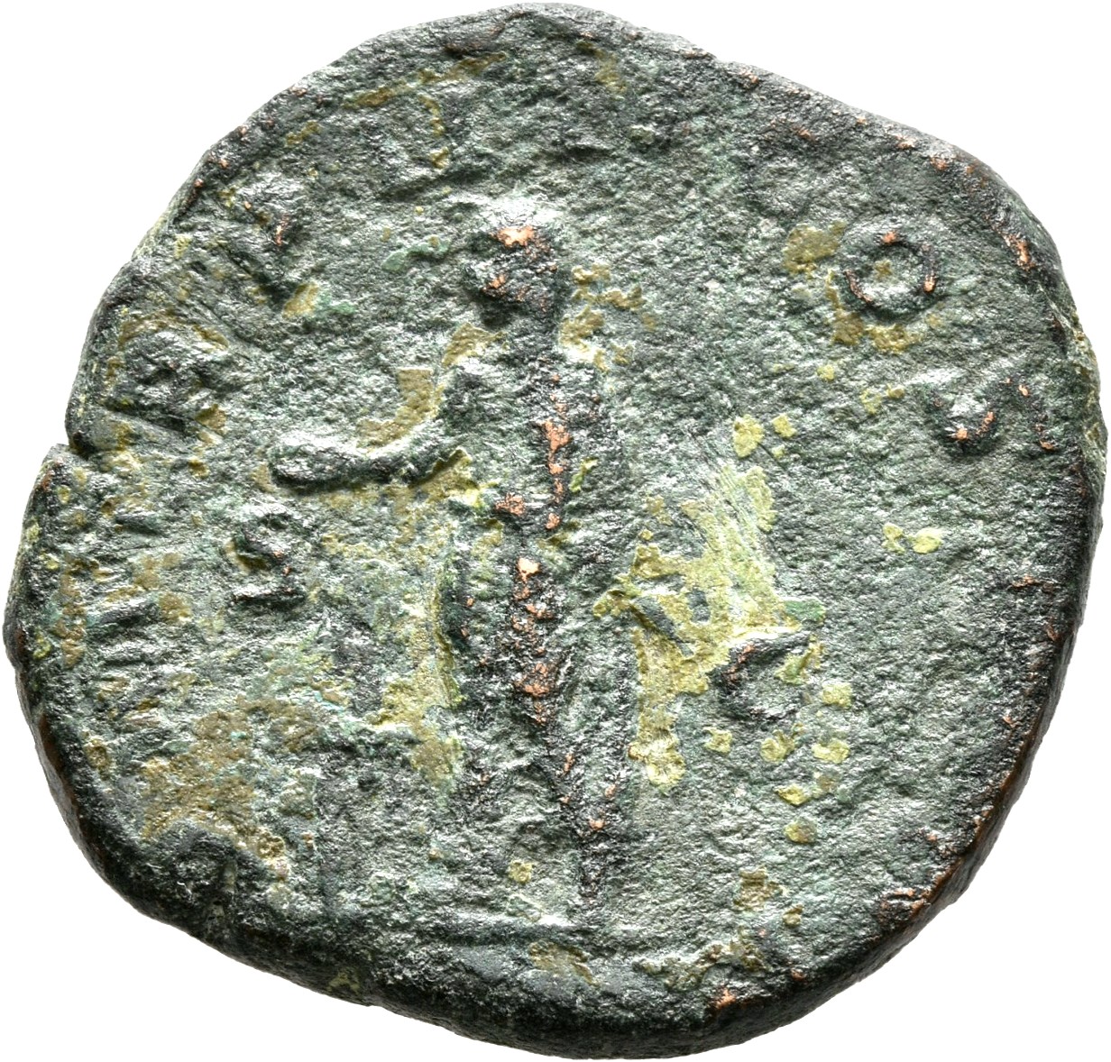 RIC IV Trebonianus Gallus 100 Trebonianus Gallus reverse — Trebonianus Gallus, veiled, togate, standing left, sacrificing ...