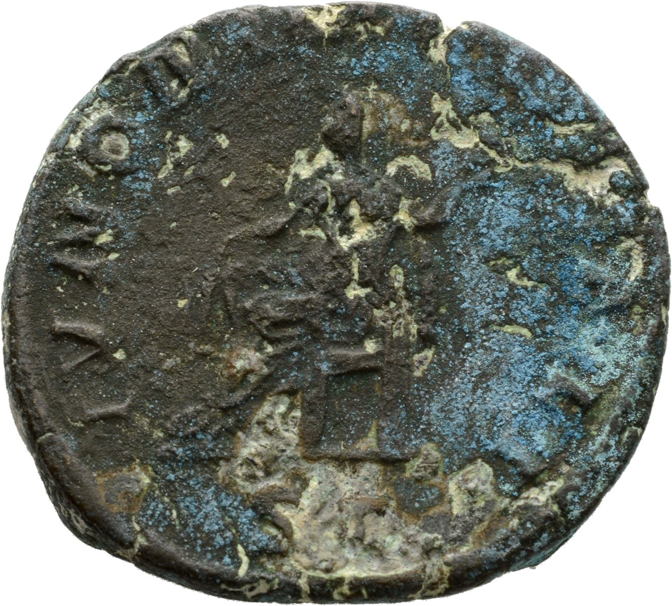 RIC IV Trebonianus Gallus 109 Trebonianus Gallus reverse, Juno, draped, seated left, holding corn-ears in right hand and g...