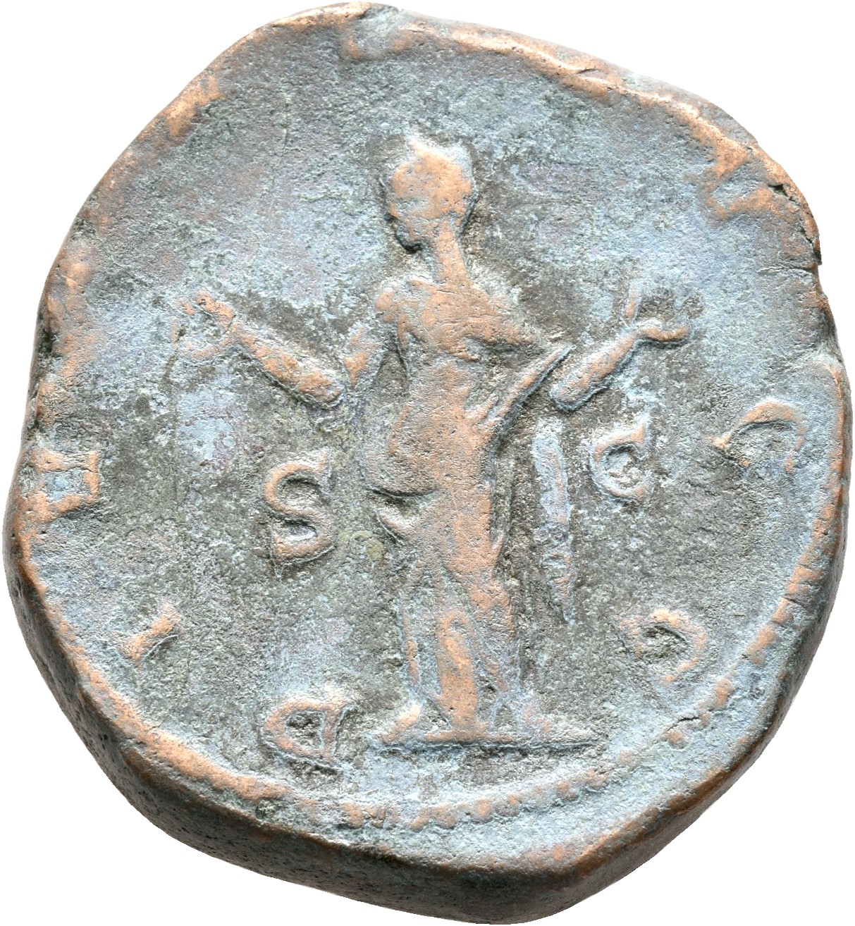 RIC IV Trebonianus Gallus 116A Trebonianus Gallus reverse — Pietas, veiled, draped, standing left, raising both hands