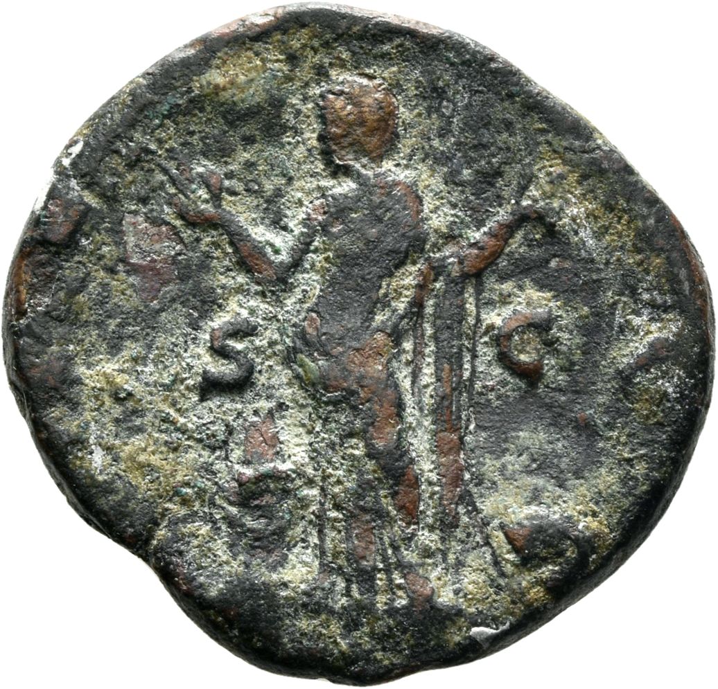 RIC IV Trebonianus Gallus 117 Trebonianus Gallus reverse, Pietas, veiled, draped, standing left, raising both hands; to le...