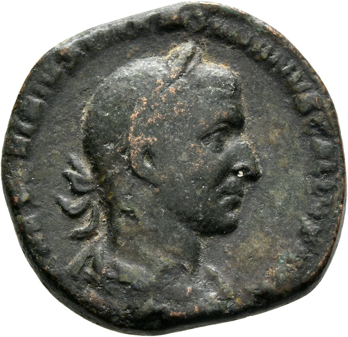 RIC IV Trebonianus Gallus 124 Trebonianus Gallus obverse, Bust of Trebonianus Gallus, laureate, draped, cuirassed, right