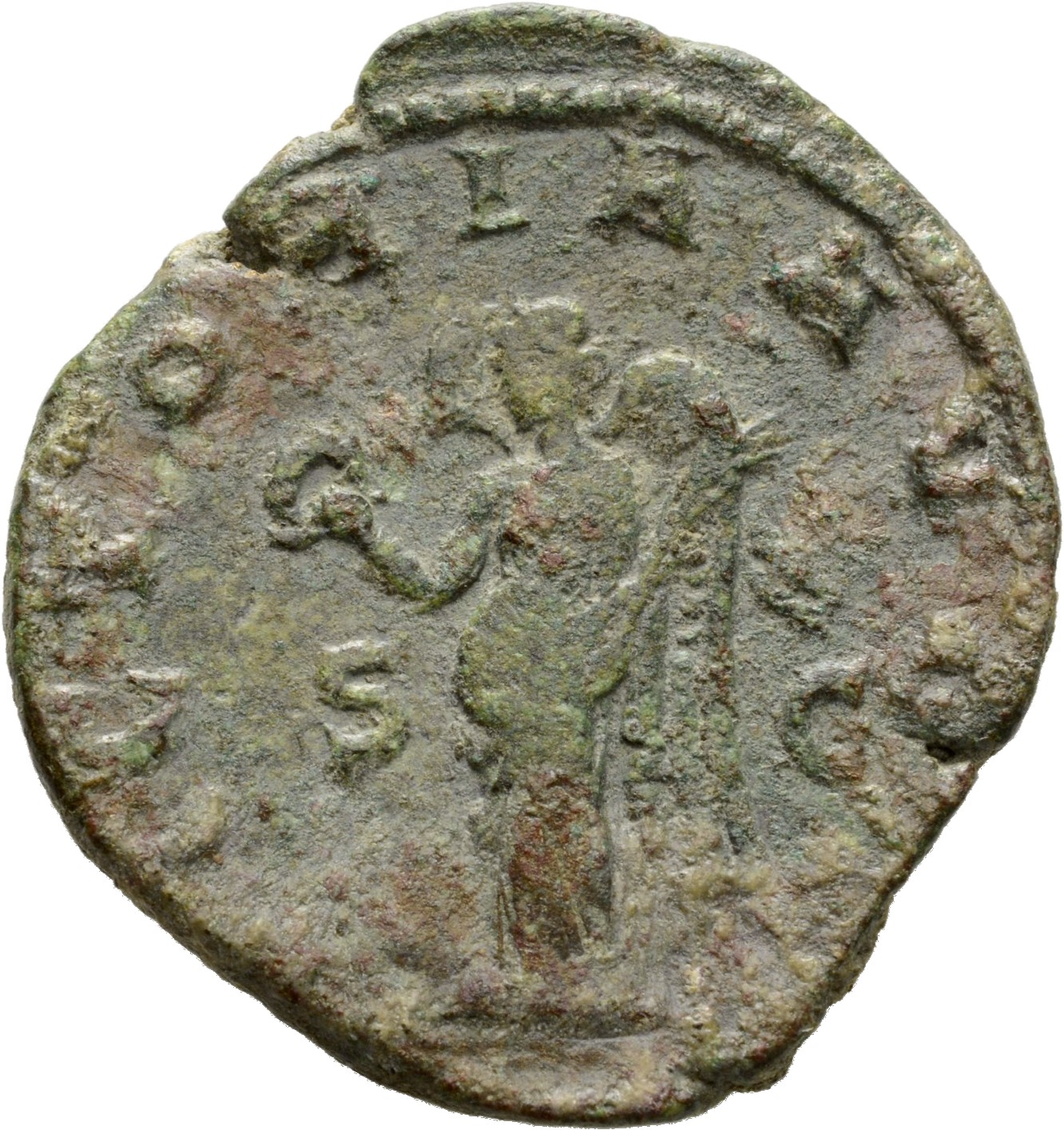 RIC IV Trebonianus Gallus 125 Trebonianus Gallus reverse, Victory, winged, draped, standing left, holding wreath in right ...