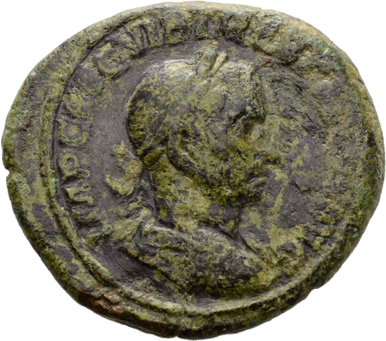 RIC IV Trebonianus Gallus 126B Trebonianus Gallus obverse, Bust of Trebonianus Gallus, laureate, draped, cuirassed, right