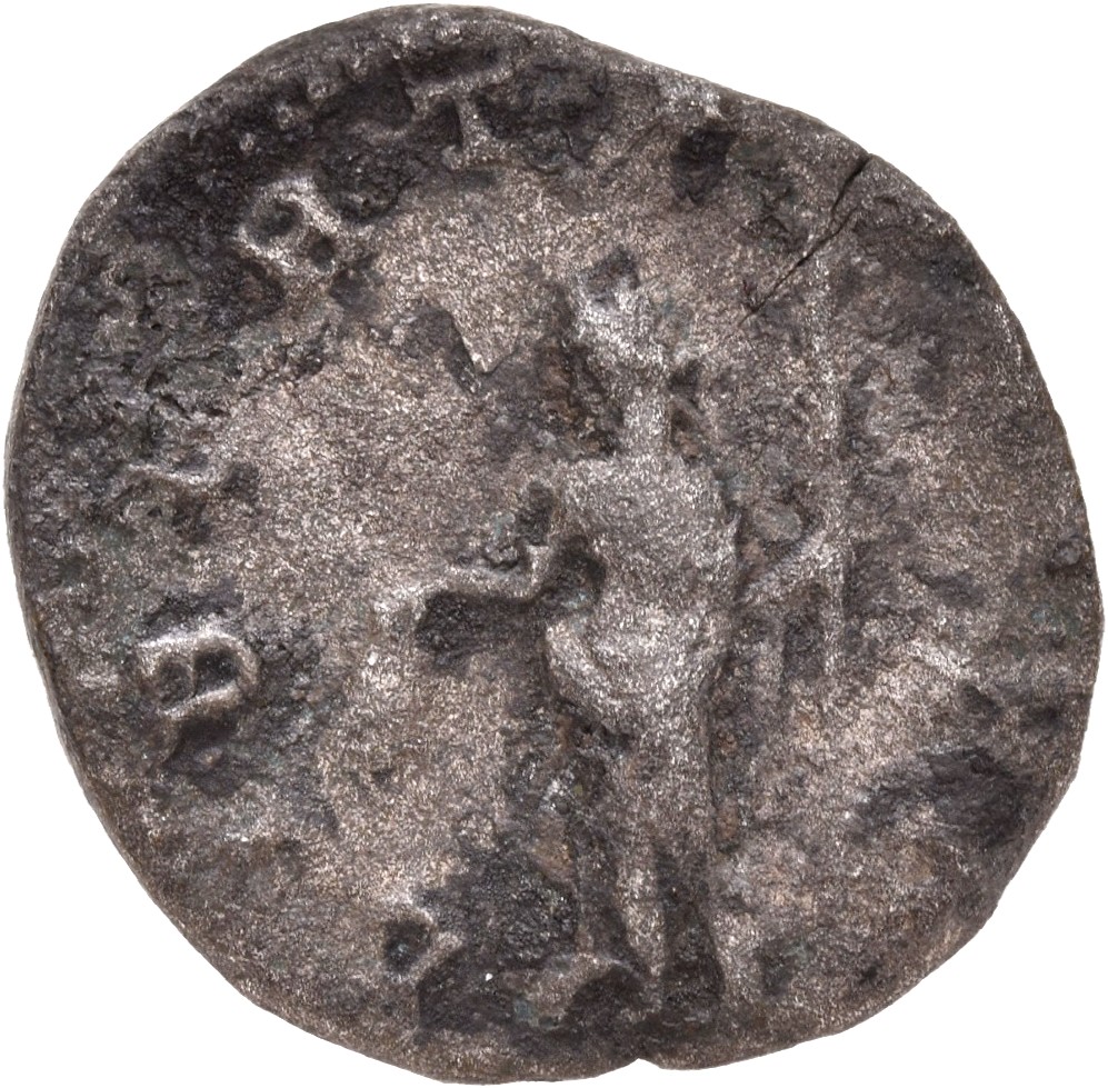 RIC IV Trebonianus Gallus 37 Trebonianus Gallus reverse, Libertas, draped, standing left, holding pileus in right hand and...