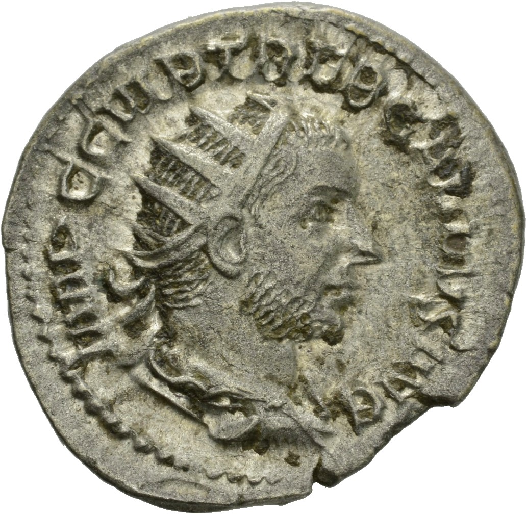 RIC IV Trebonianus Gallus 72 Trebonianus Gallus obverse, Bust of Trebonianus Gallus, radiate, draped, cuirassed, right
