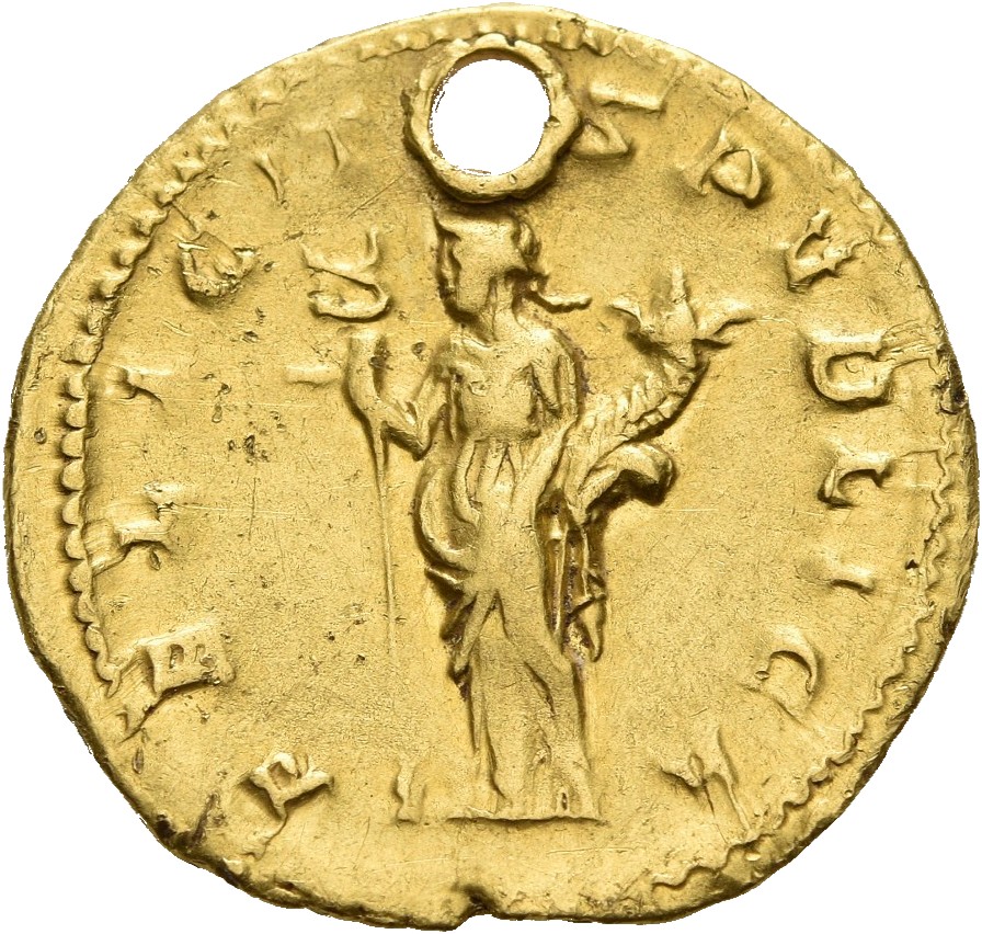 RIC IV Trebonianus Gallus 8 Trebonianus Gallus reverse, Felicitas, draped, standing left, holding caduceus in right hand a...