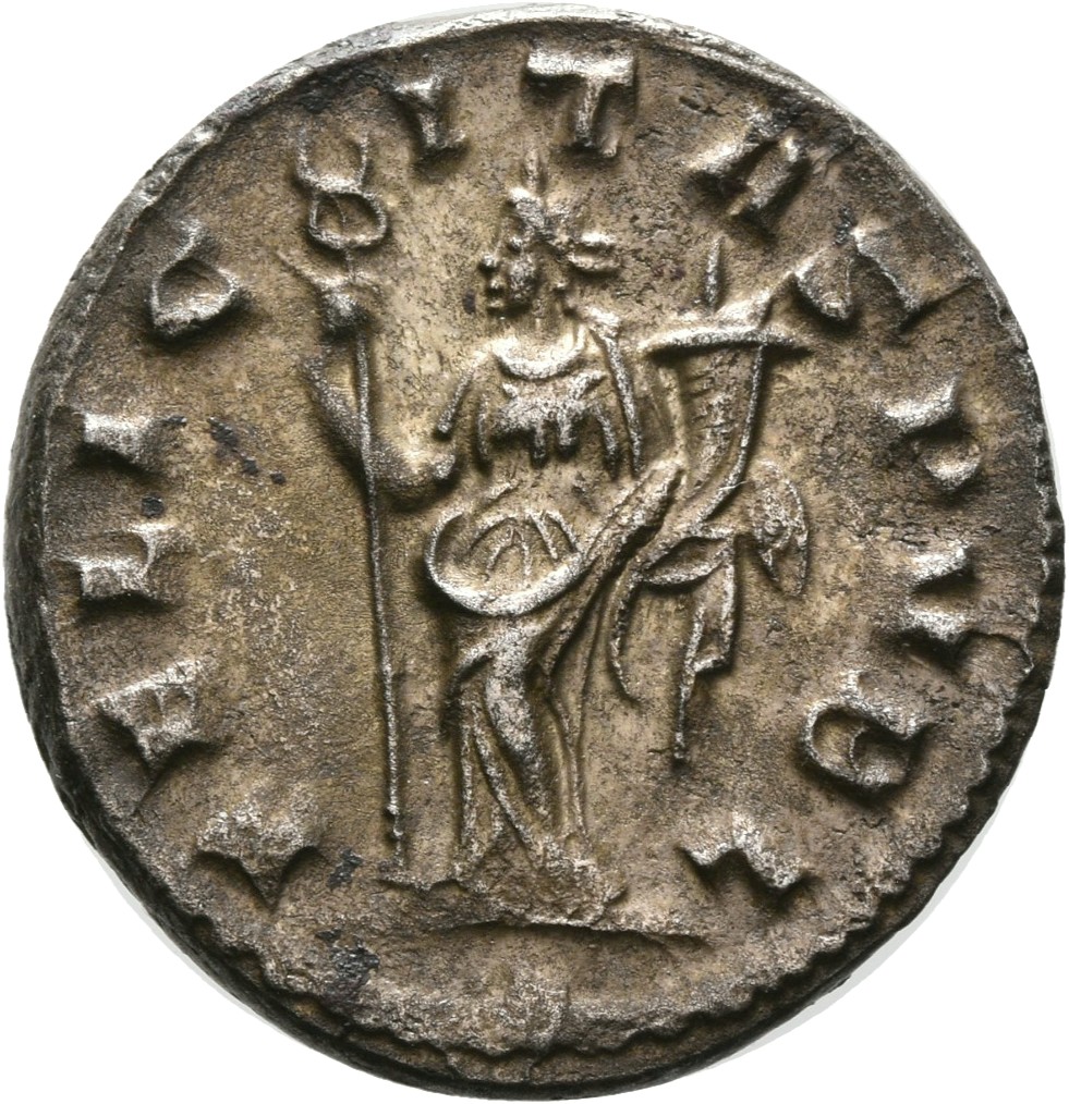 RIC IV Trebonianus Gallus 82 Trebonianus Gallus reverse, Felicitas, draped, standing left, holding long caduceus in right ...