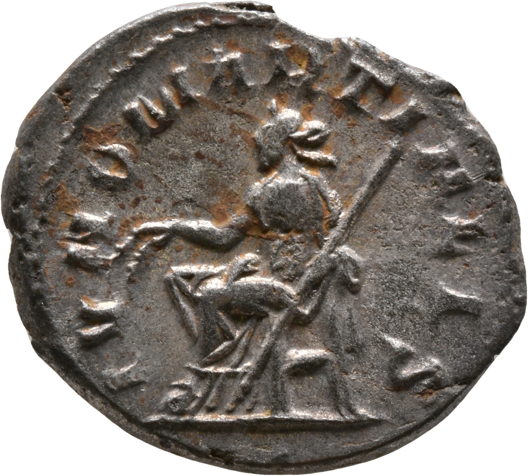 RIC IV Trebonianus Gallus 83 Trebonianus Gallus reverse, Juno, draped, seated left, holding corn-ears (?) and sceptre in l...