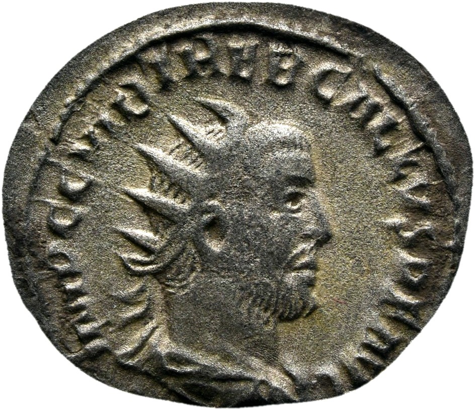 RIC IV Trebonianus Gallus 86 Trebonianus Gallus obverse, Bust of Trebonianus Gallus, radiate, draped, cuirassed, right