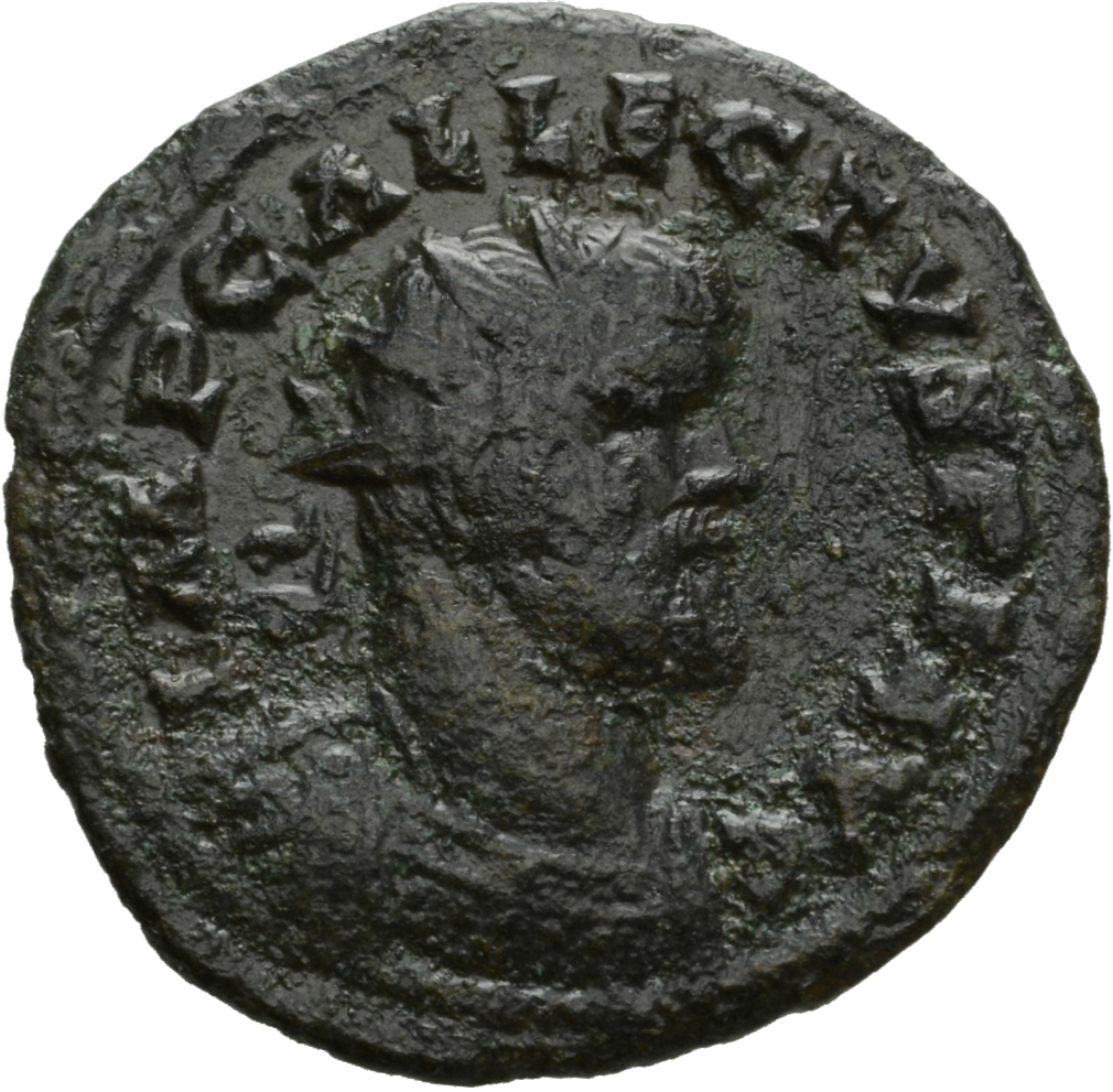 RIC V Allectus 105 Allectus obverse, Bust of Allectus, radiate, cuirassed, right
