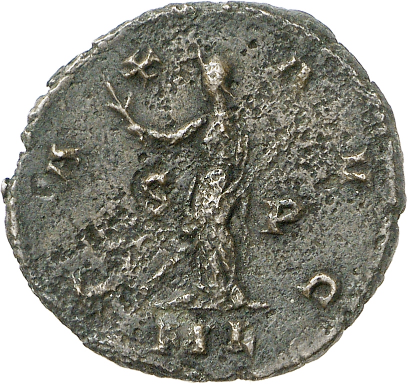 RIC V Allectus 33 Allectus reverse — Pax, draped, standing left, holding olive-branch in right hand and transverse sceptre...