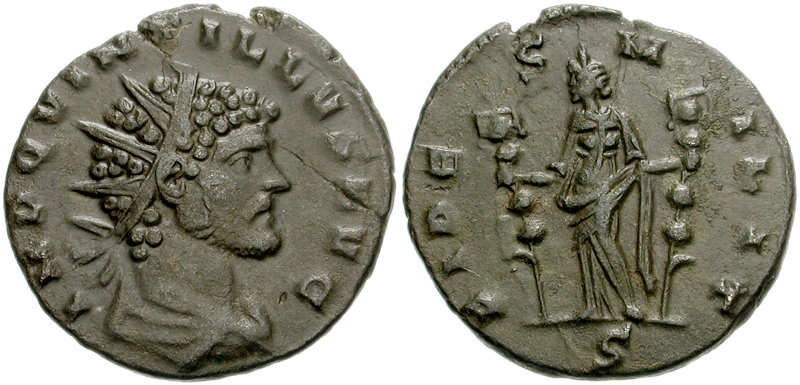 RIC V Allectus 52 Allectus obverse, Bust of Allectus, radiate, draped, cuirassed, right