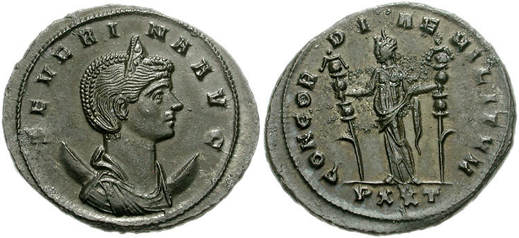 RIC V Allectus 8 Allectus obverse — Bust of Allectus, laureate, cuirassed, right