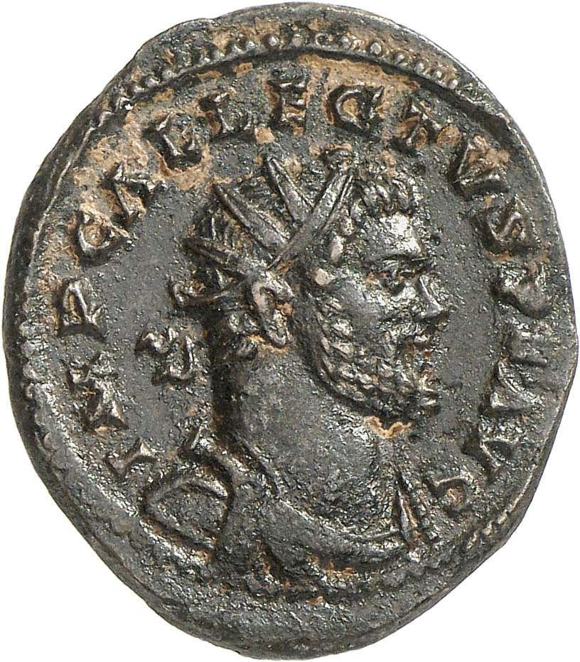 RIC V Allectus 94 Allectus obverse, Bust of Allectus, radiate, draped, right, or bust of Allectus, radiate, draped, cuiras...