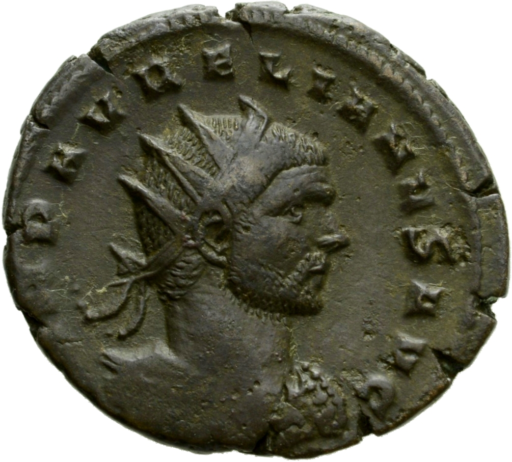 RIC V Aurelian 128 Aurelian obverse, Bust of Aurelian, radiate, draped, right or bust of Aurelian, radiate, cuirassed, rig...