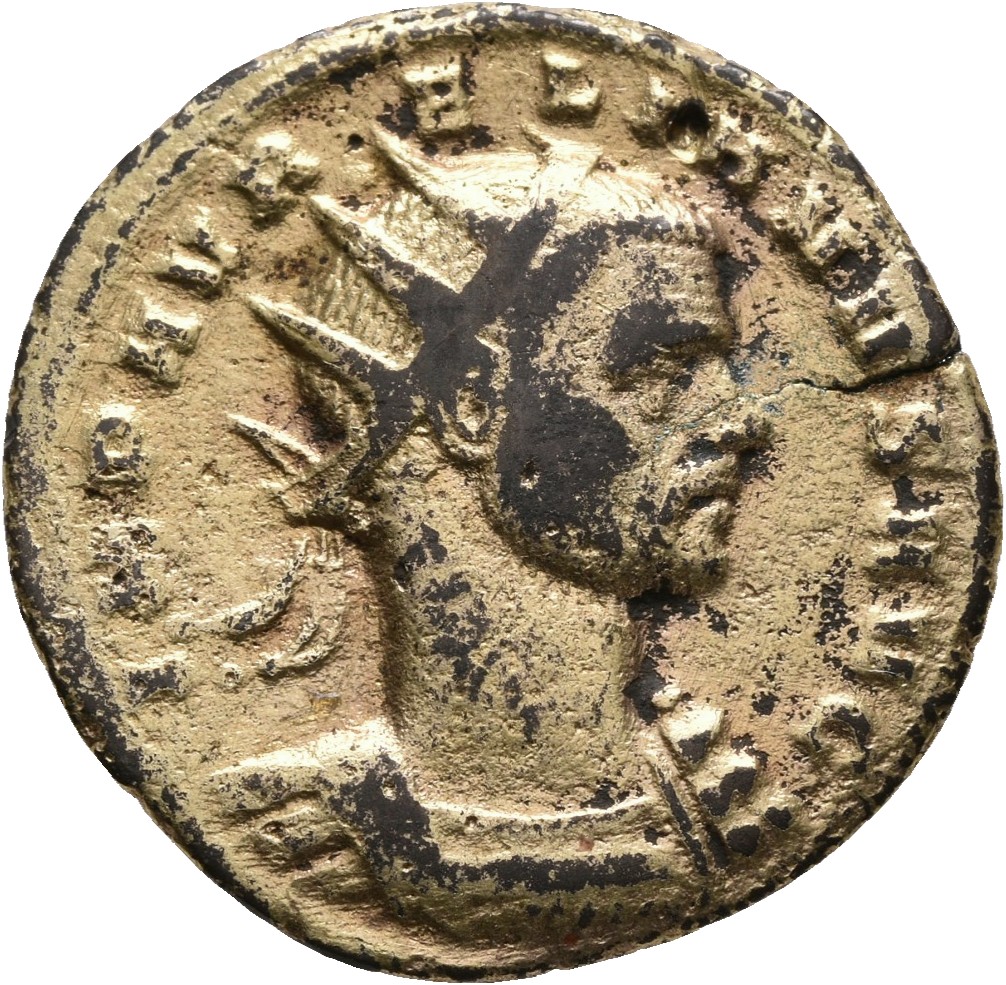 RIC V Aurelian 137 Aurelian obverse, Bust of Aurelian, radiate, cuirassed, right
