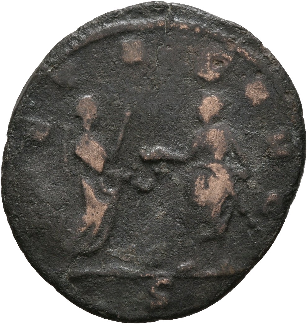 RIC V Aurelian 138 Aurelian reverse, Aurelian and priest, sacrificing at altar